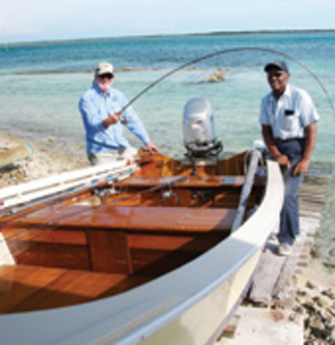 Ansil Saunders FAMOUS 16FT BIMINI BONEFISHER BOAT SKIFF FOR SALE