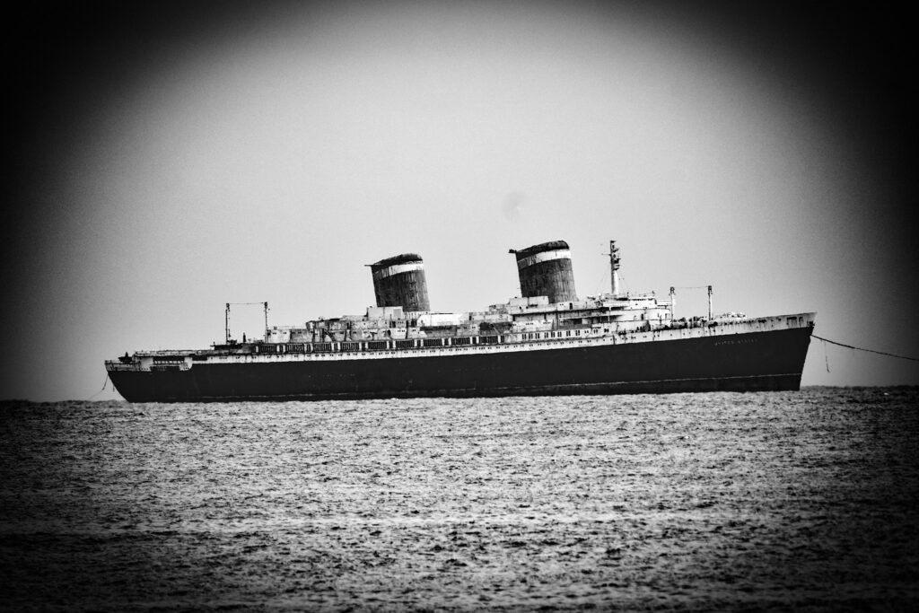 a large ship in the water