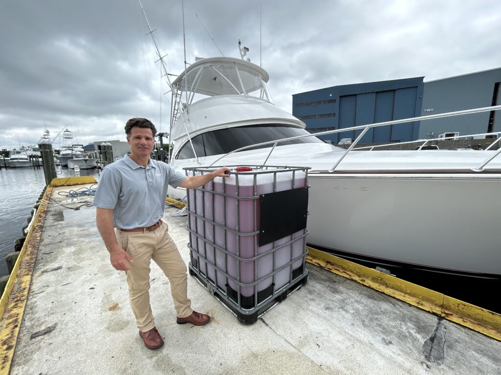 John DePersenaire, director of government affairs and sustainability at Viking Yachts, with RD99.