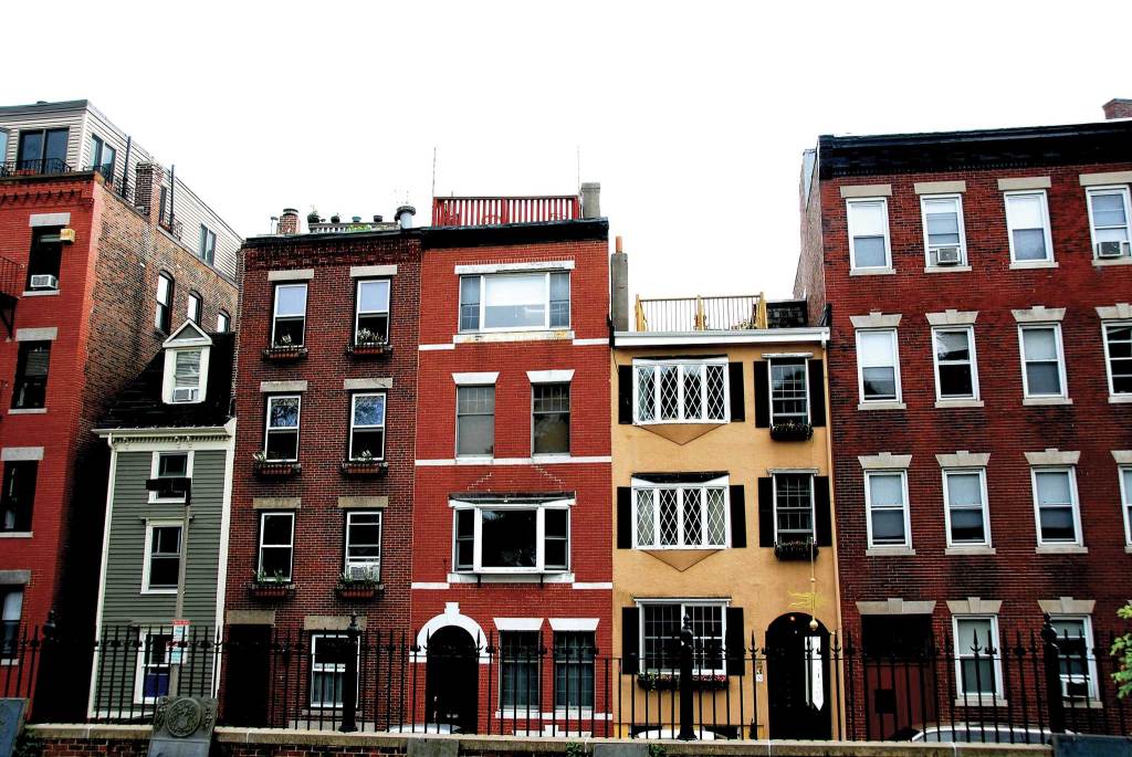 Colorful row houses in Boston