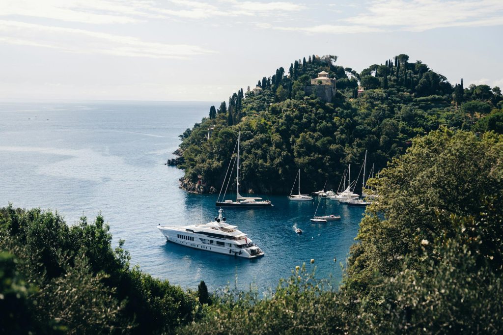 yacht anchored in bay
