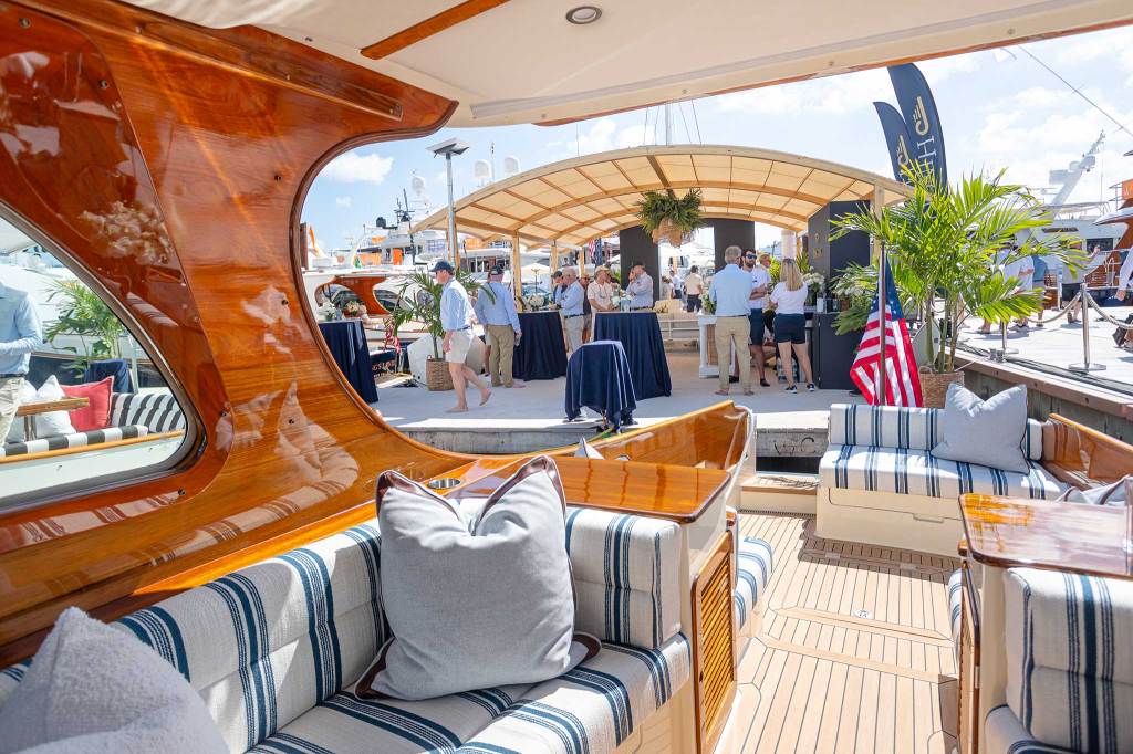 Interior side view of a Hinckley boat