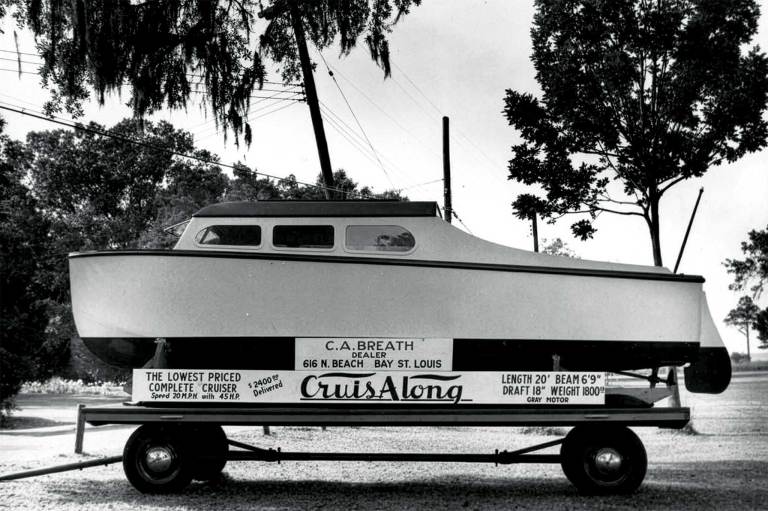 calvert-marine-museum-P-00186-1-Firefly-Upscaler-4x-scale black and white photo of a plywood boat