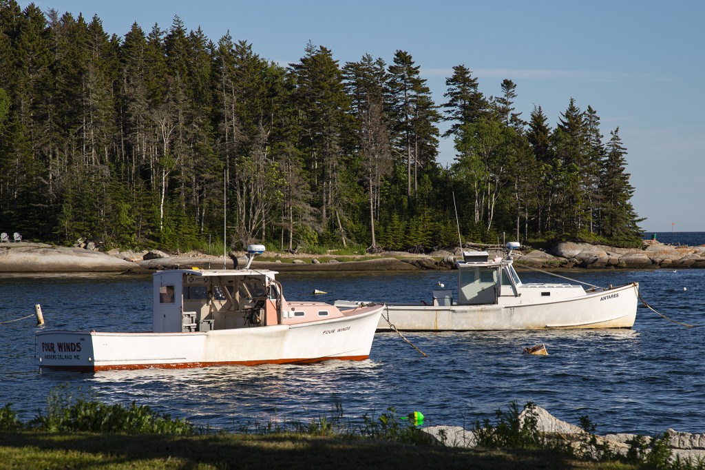 A view from Sprucehead Island looking toward Burnt Island. The photo was taken from McCloons Lobster Shack in Maine on a fall afternoon.
Photography by Gary Reich